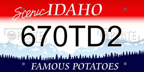 670TD2 Idaho License Plate