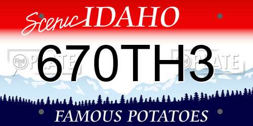 670TH3 Idaho License Plate