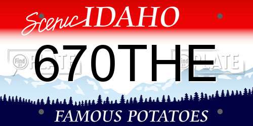 670THE Idaho License Plate