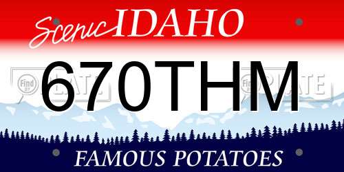 670THM Idaho License Plate