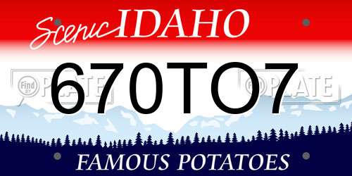 670TO7 Idaho License Plate