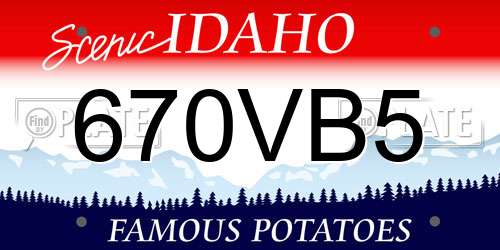 670VB5 Idaho License Plate