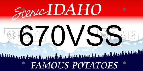 670VSS Idaho License Plate