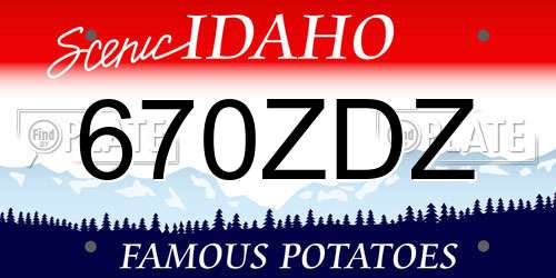 670ZDZ Idaho License Plate