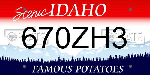 670ZH3 Idaho License Plate