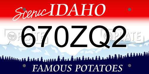 670ZQ2 Idaho License Plate