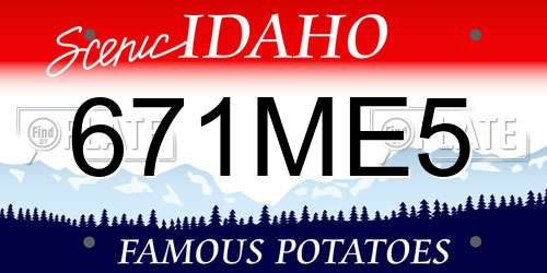 671ME5 Idaho License Plate