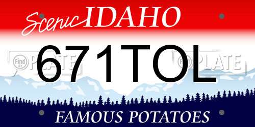671TOL Idaho License Plate