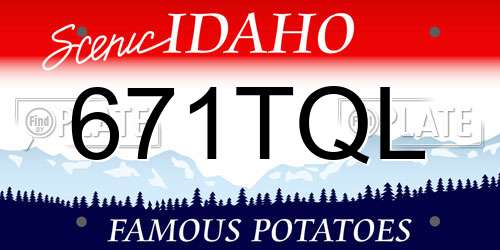 671TQL Idaho License Plate