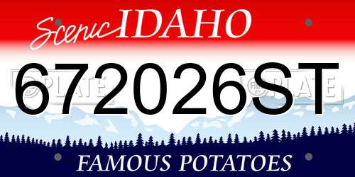 672026ST Idaho License Plate