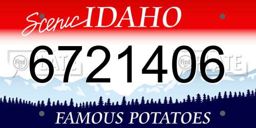 6721406 Idaho License Plate