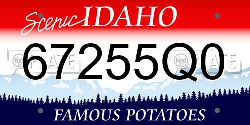 67255Q0 Idaho License Plate