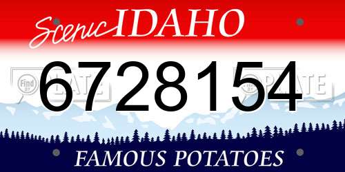 6728154 Idaho License Plate