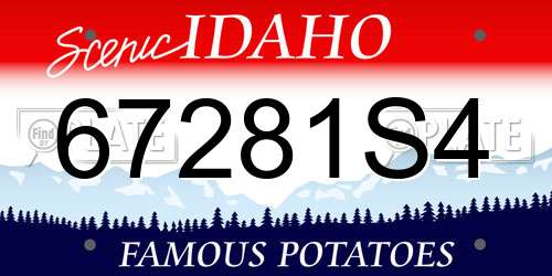 67281S4 Idaho License Plate