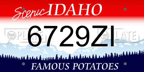 6729ZI Idaho License Plate