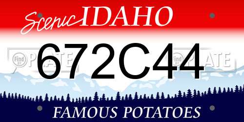 672C44 Idaho License Plate