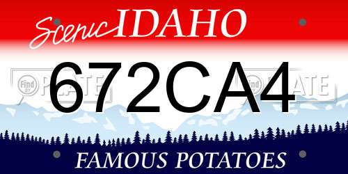 672CA4 Idaho License Plate