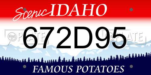 672D95 Idaho License Plate
