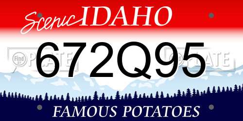 672Q95 Idaho License Plate