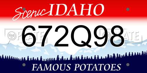 672Q98 Idaho License Plate