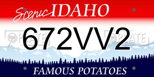 672VV2 Idaho License Plate