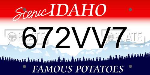 672VV7 Idaho License Plate