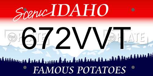 672VVT Idaho License Plate