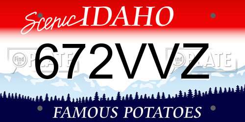 672VVZ Idaho License Plate