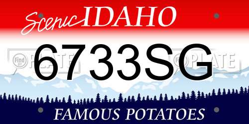 6733SG Idaho License Plate