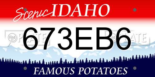 673EB6 Idaho License Plate