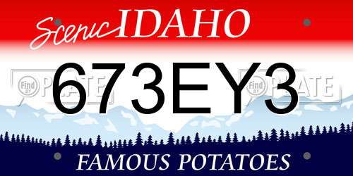 673EY3 Idaho License Plate