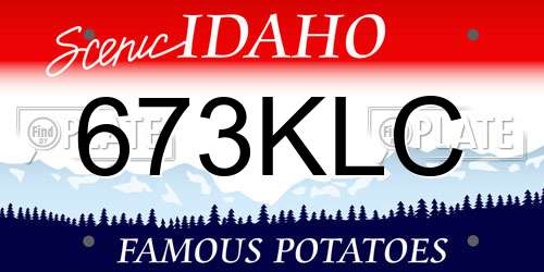 673KLC Idaho License Plate