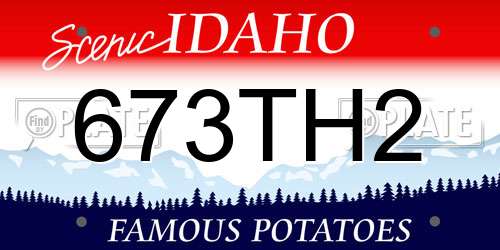 673TH2 Idaho License Plate