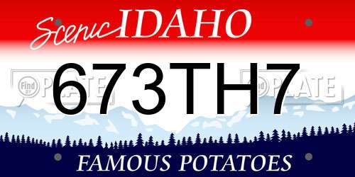 673TH7 Idaho License Plate