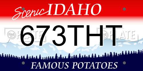 673THT Idaho License Plate