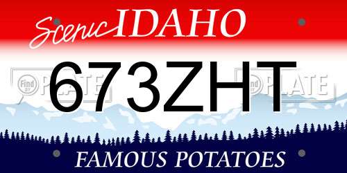 673ZHT Idaho License Plate
