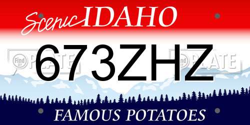 673ZHZ Idaho License Plate