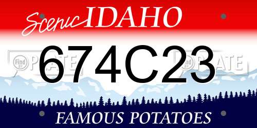 674C23 Idaho License Plate