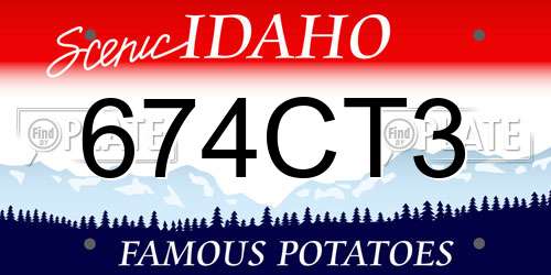 674CT3 Idaho License Plate