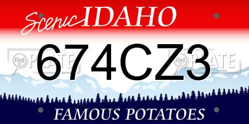 674CZ3 Idaho License Plate