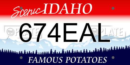 674EAL Idaho License Plate