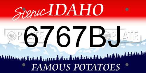 6767BJ Idaho License Plate
