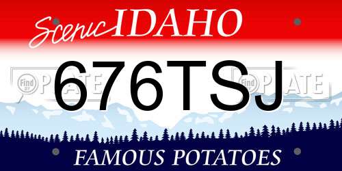 676TSJ Idaho License Plate