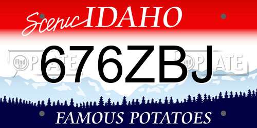 676ZBJ Idaho License Plate