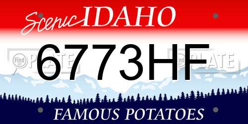 6773HF Idaho License Plate