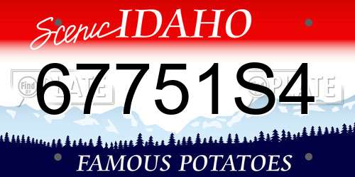 67751S4 Idaho License Plate