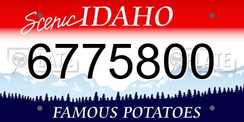 6775800 Idaho License Plate