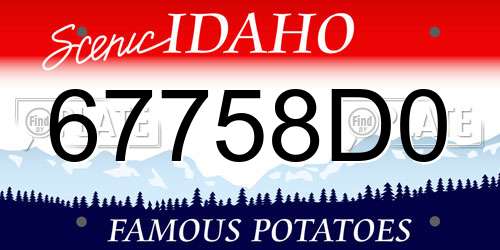 67758D0 Idaho License Plate