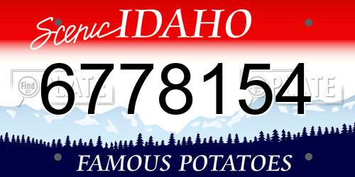 6778154 Idaho License Plate