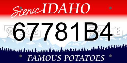 67781B4 Idaho License Plate